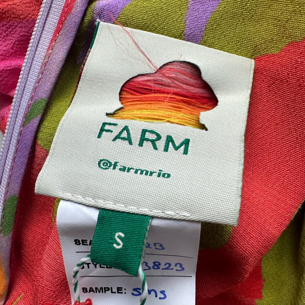 Farm Rio Colorful Leaves Cutout Midi Dress Small NWT - Picture 6 of 13